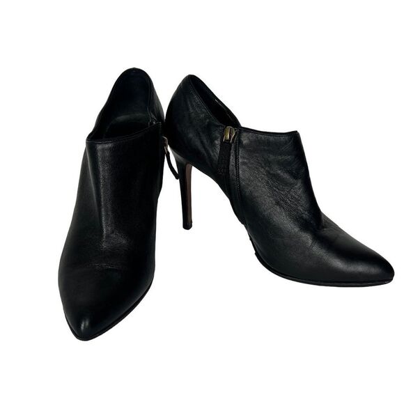 Lanvin Black Pointed Toe Leather Ankle Boots Side Zipper - Picture 8 of 8